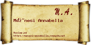 Ménesi Annabella névjegykártya